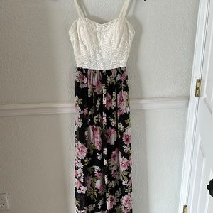 Lily rose size small padded long floral dress